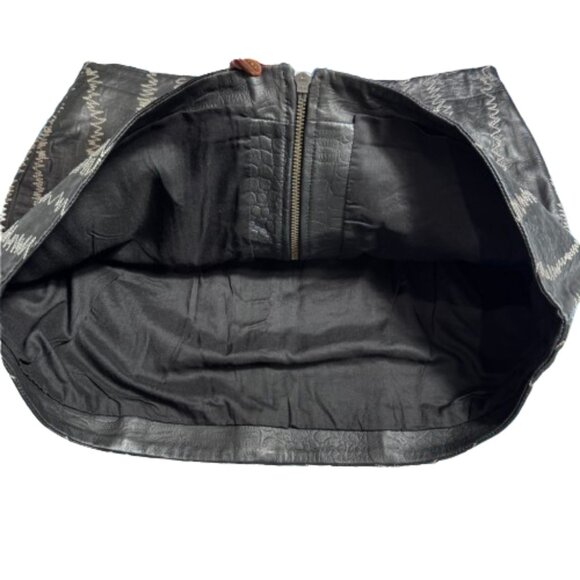 Free People Rock The Croc Lamb Leather Whimsigoth Y2K Mini Skirt (Size 10) - Picture 9 of 15